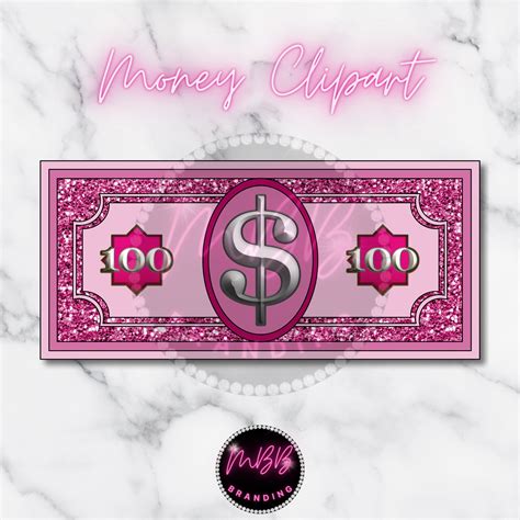 Pink Glitter Money Clipart Imagen Etsy España