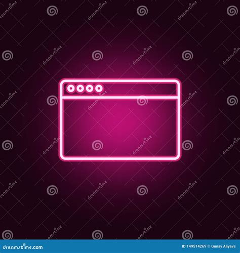 Browser Neon Icon Elements Of Web Set Stock Illustration