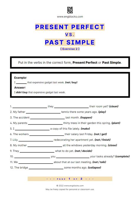 Present Perfect Vs Past Simple Exercises Pre Intermediate Design Talk