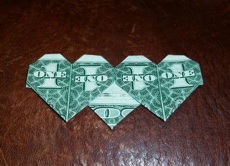 Triple Heart Dollar Bill Origami Money Origami Origami