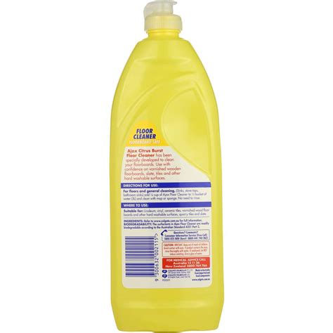 Homemade floor cleaner with essential oils for bugs. Ajax Floor Cleaner Lemon 750ml | Woolworths