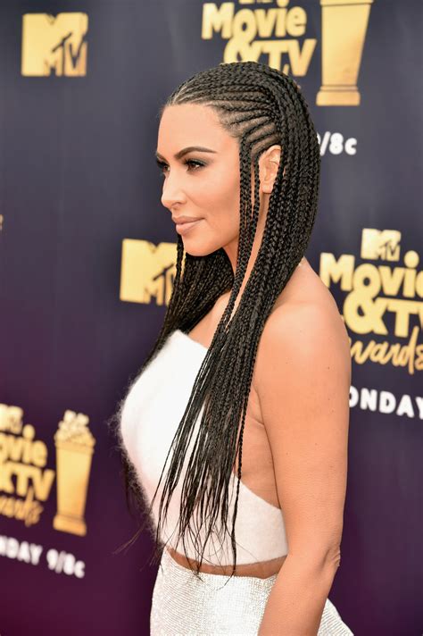 Kim kardashian hairstyles are the most discussed topics besides her outfits and look in the fashion world today. Kim Kardashian West Wore Cornrows to the MTV Movie & TV ...