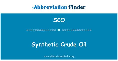 Sco Definición Petróleo Crudo Sintético Synthetic Crude Oil