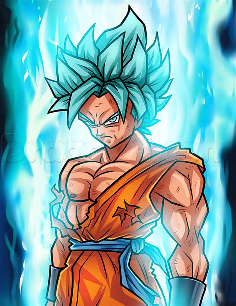 Drawing Super Saiyan Blue Goku Step By Step Step By Step Dragon Ball