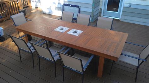 Most decks in the bay area are made from cedar, pine or redwood. Ana White | Large Modified Outdoor Cedar Table - DIY Projects