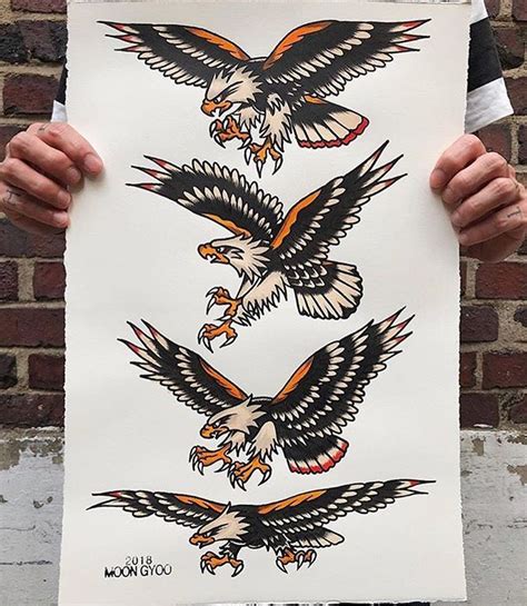 American Traditional Eagle Tattoo Sleeve Garangan Mambudem