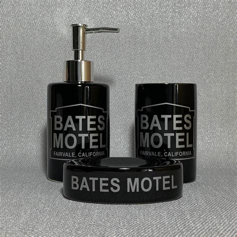 Psycho Inspired Bates Motel Bathroom Set Horror Norman Bates Etsy