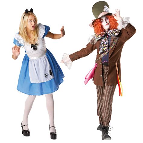 Adult Alice In Wonderland Or Mad Hatter Couples Fancy Dress Costume