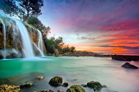 Toroan Waterfall Madura East Java Indonesia Is A Sea