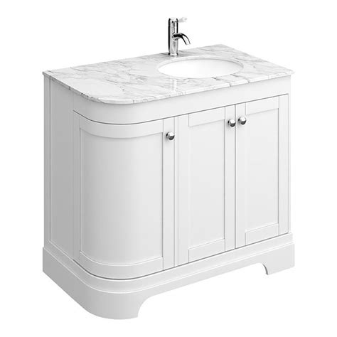 Period Bathroom Co 920mm Rh Offset Vanity Unit With White Marble Basin