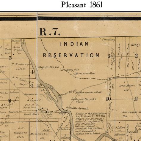 Indian Reservation Shown On My 1861 Indiana Pleasant