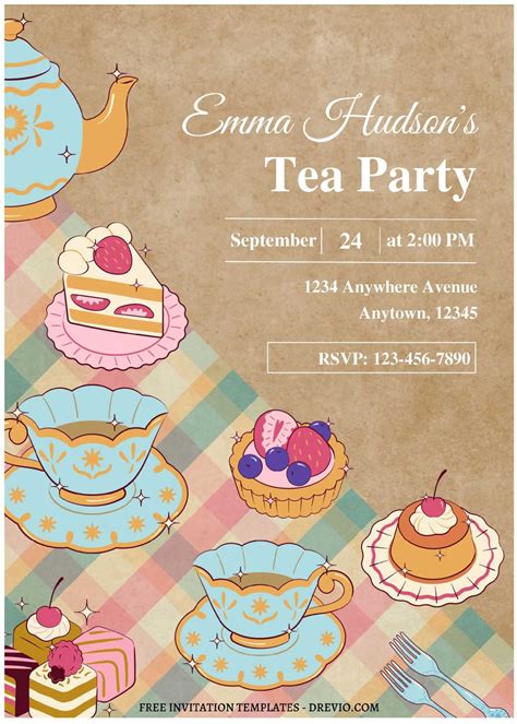 Free Editable Pdf Delightful Tea Party Invitation Templates