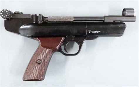 Webley Typhoon 177 Air Pistol With Shaped And Chequered Grips And