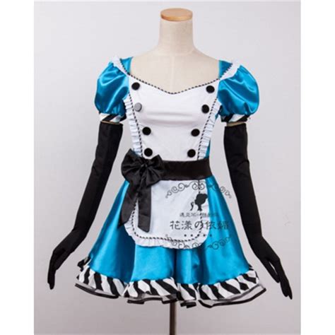 Plus Size High Quality Blue Maid Costume Alice In The Wonderland Sexy
