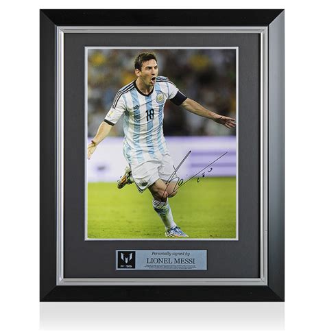 Lionel Messi Official Signed And Framed Argentina Photo Goal Vs Bosnia