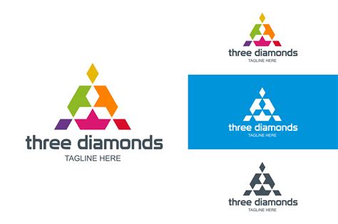 Three Diamond Logo Graphic By Acongraphicrew · Creative Fabrica