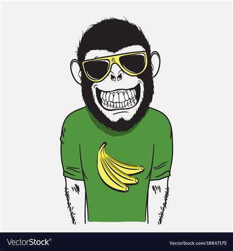 Funny Smiling Monkey Royalty Free Vector Image