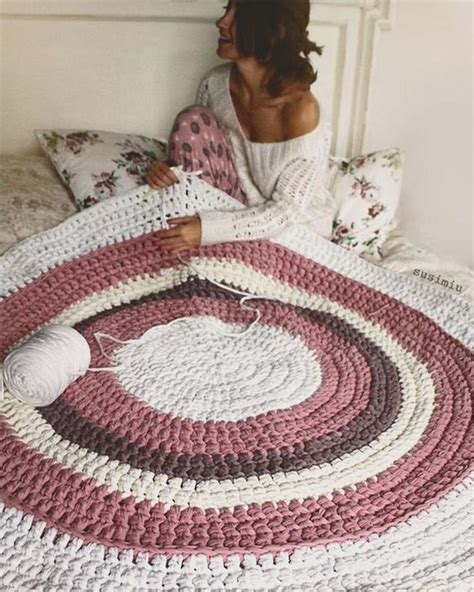 Crochet Rug Round Rug Nursery Decor Baby Room Neutral Baby Etsy