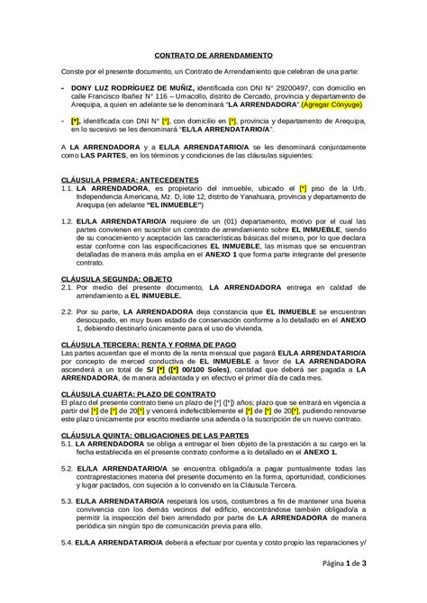 Contrato De Arrendamiento Apuntes De Derecho Civil Docsity