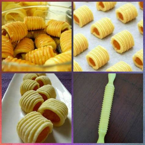 Cetakan kue semprit dorong bisa untuk kue nastar gulung. Rolling pin Gilesan adonan Kue Garis cetakan Nastar Gulung ...