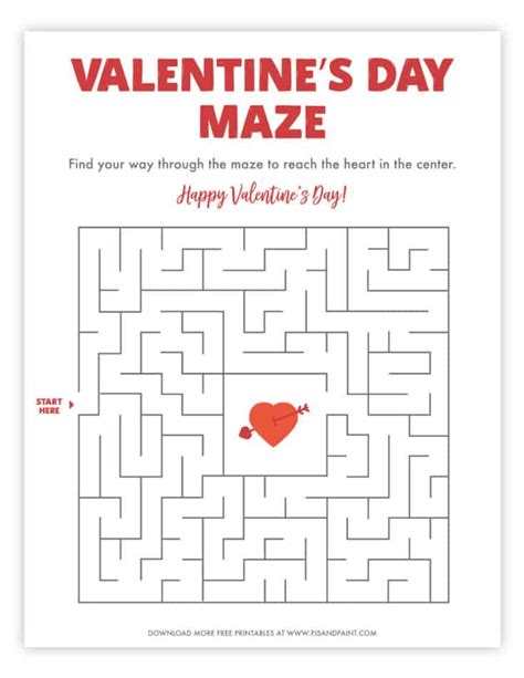 Best Sweet Free Printable Valentine Maze Smart Party Ideas Hot Sex Picture