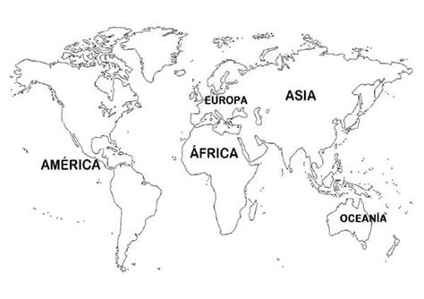 Continentes Para Pintar Google Search World Map Coloring Page
