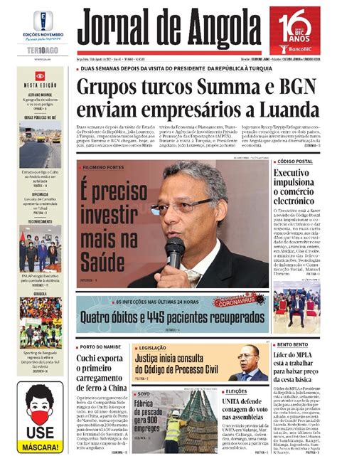 Jornal De Angola Terça 10 De Agosto De 2021