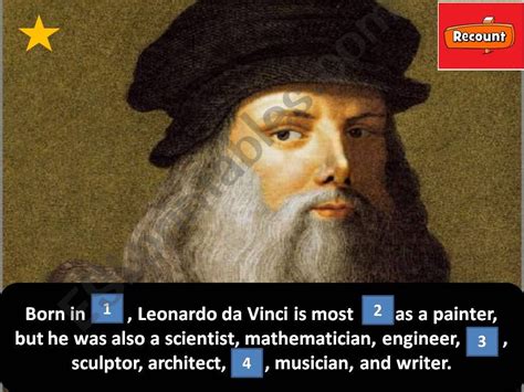 Esl English Powerpoints Biography Leonardo Da Vinci