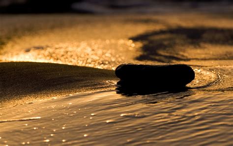 Nature Landscapes Beaches Sand Stone Zen Water Wallpaper