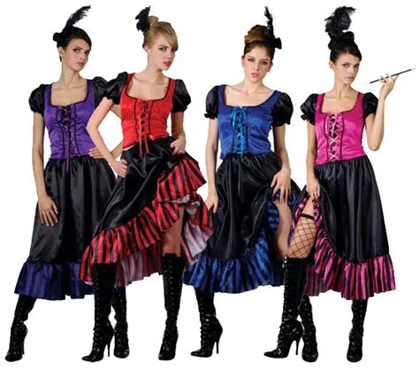 Free Shipping Saloon Girl Burlesque Can Can Cowboy Fancy Dress Ladies