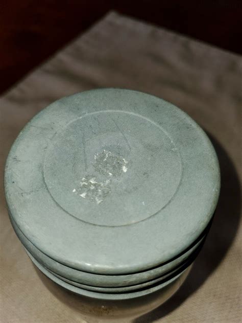 Vintage Antique Glass Hazel Atlas Mason Jar Zinc Lid Rare Plant F Round