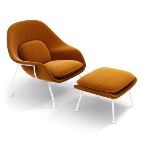This iconic chair by eero saarinen is loved by so many people around the world and highly. Womb Chair & Ottoman - White Powder-Coated Steel Legs in ...