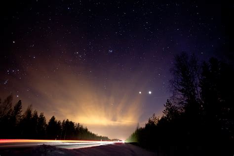 Winternightskyroadfinland 3 Night View In Finland Flickr