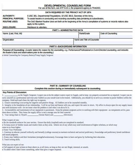 8 Army Counseling Form