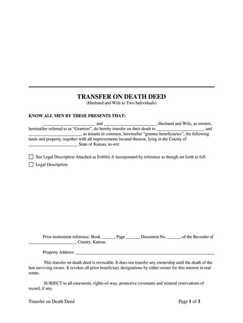 Kansas Transfer Death Fill Online Printable Fillable Blank Pdffiller