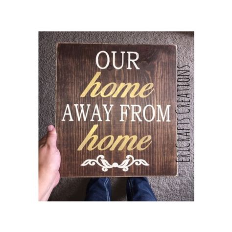 Our Home Away From Home Rustic Wood Painted Sign