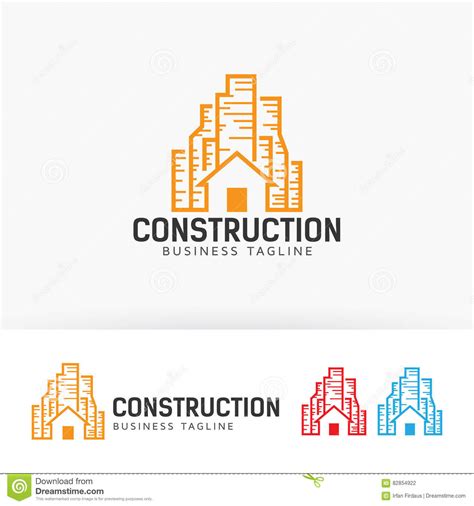 Construction Vector Logo Design Stock Vector Illustration Of Graphic