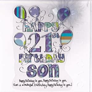 Check spelling or type a new query. Son 21st Birthday Card - Large, Luxury Birthday Card ...