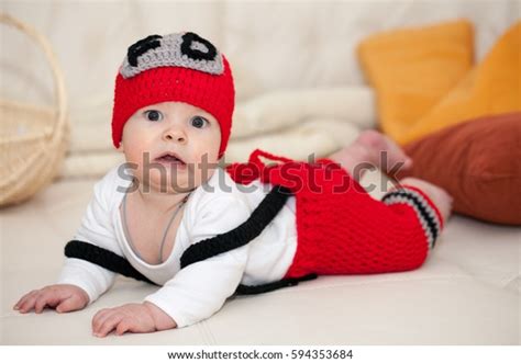 Portrait Little Baby Boy Red Cap Stock Photo 594353684 Shutterstock