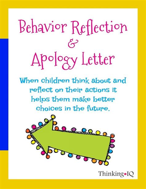 Behavior Reflection And Apology Letter Thinking Zing Behavior