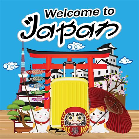 Welcome To Japan With Japan Object And Landmark 2264604 Vector Art At
