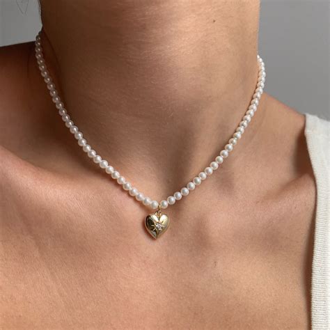love galore necklace in 2021 trendy necklaces trending necklaces pearl heart pendant