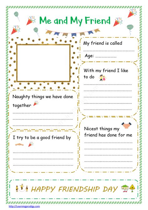 Free Printable Friendship Day Worksheet For Kindergarten Friendship