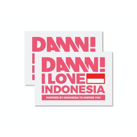 Jual Damn I Love Indonesia Sign Sticker Pink Medium Jakarta Barat