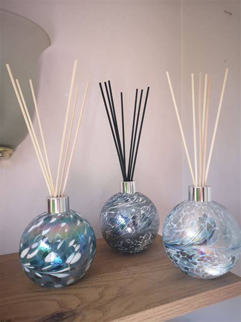 Luxury Reed Diffuser Mouth Blown Glass Sphere Turquoise White Etsy