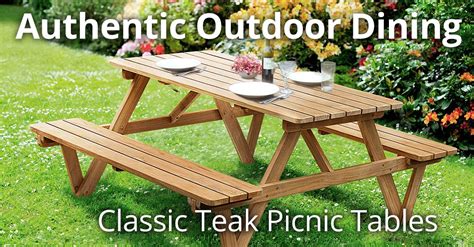 Modway marina premium grade a teak wood outdoor patio square side end table in natural. Authentic Outdoor Dining With Our Classic Teak Picnic Tables