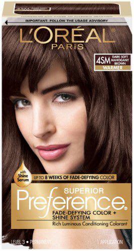 A dark mahogany hair look is everything you have dreamt of. L'Oreal Paris Superior Preference Fade-Defying Color ...