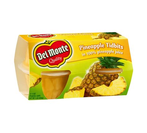 Del Monte Pineapple Tidbits In 100 Pineapple Juice 4 4