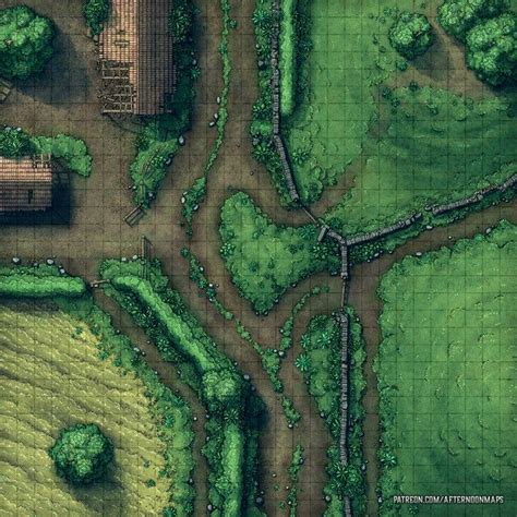 The Farm Road Battle Map 30x30 Battlemaps Fantasy Map Dnd