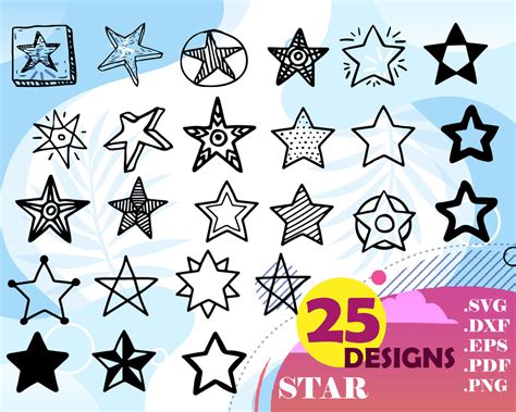 Stars Svg Bundle Star Svg Star Digital Download Star Cut Files Star